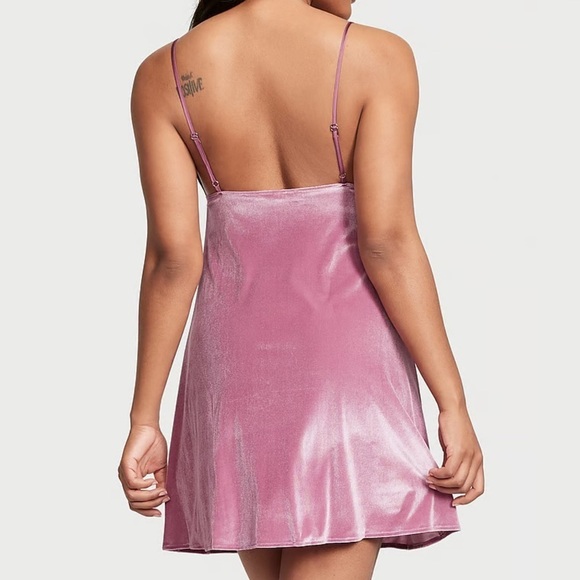 Victoria’s Secret Pink Slip Velvet Velour Dress Size small Valentines Day - Picture 4 of 7